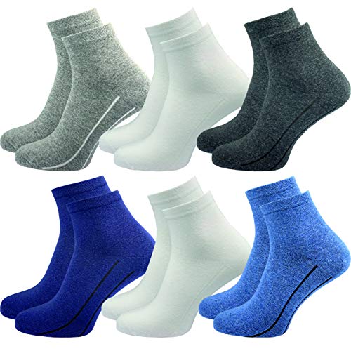 GAWILO Quarter Socken für Herren (6 Paar) | Ohne Naht über den Zehen | Kurzsocken mit verstärkter Ferse & Spitze (43-46, farbig 1) von GAWILO