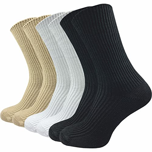 GAWILO 6 Paar dicke Damen Socken wie selbstgestrickt | ohne Gummidruck | ohne Naht (as3, numeric, numeric_35, numeric_38, regular, regular, schwarz | weiß | beige) von GAWILO