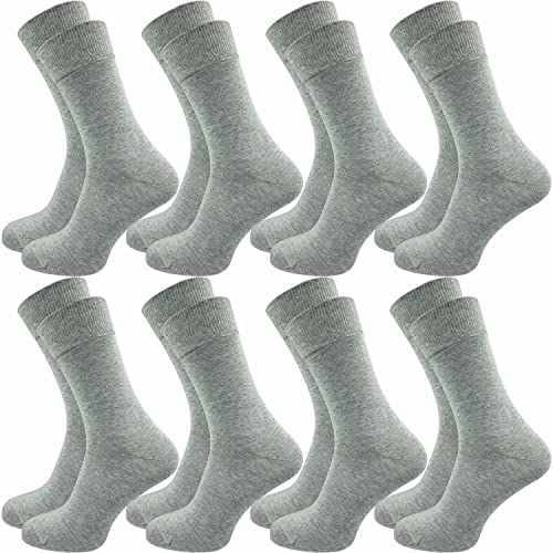 GAWILO Herren Socken aus 100% Baumwolle (8 Paar) | Ohne drückende Naht | Baumwollsocken mit verstärkter Ferse & Fußspitze (47-50, hellgrau) von GAWILO