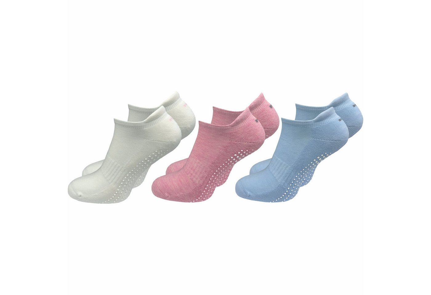 GAWILO ABS-Socken für Damen - Yoga & Pilates Socken - sicherer Halt auf glatten Böden (3 Paar) - rutschfest - mit hohem Baumwollanteil von GAWILO