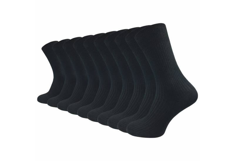 GAWILO Basicsocken "Natur" für Herren aus 100% Baumwolle in schwarz, reine Baumwollsocken (10 Paar) Atmungsaktive Baumwolle gegen Schweißfüße - mit stabilisierender Rippe von GAWILO