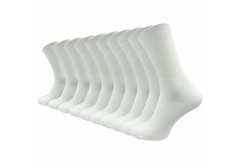 GAWILO Basicsocken "Natur" für Herren aus 100% Baumwolle in weiß - reine Baumwollsocken (10 Paar) Atmungsaktive Baumwolle gegen Schweißfüße - mit stabilisierender Rippe von GAWILO