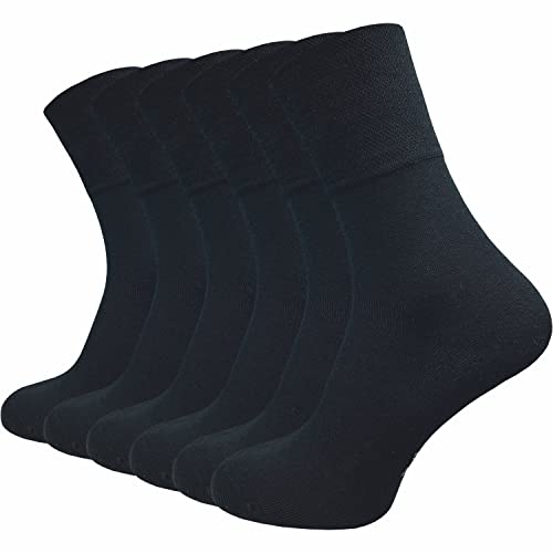 GAWILO Damen Bambus Socken (6er-Pack) ohne Gummidruck | Viskose aus Bambus Zellstoff (35-38, schwarz) von GAWILO