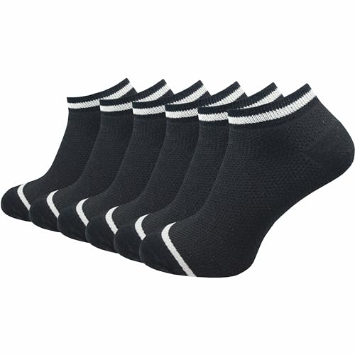 GAWILO Damen Sneaker Socken (6 Paar) | lange Haltbarkeit dank verstärkter Belastungszonen | atmungsaktiv dank Baumwolle (DE/NL/SE/PL, Numerisch, 39, 42, Regular, Regular, schwarz) von GAWILO