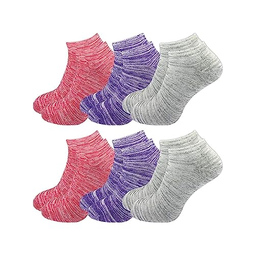 GAWILO Damen Sneaker Socken (6er-Pack) aus 76% Baumwolle | kurze & dünne Füßlinge im degradée Look | verstärkt & atmungsaktiv (DE/NL/SE/PL, Numerisch, 35, 38, Regular, Regular, farbig 1) von GAWILO