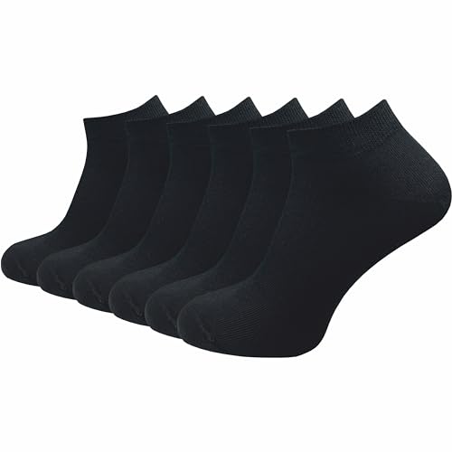 GAWILO Damen Sneaker Socken aus 100% reiner Baumwolle (6 Paar | 10 Paar) | kurze Füßlinge ohne drückende Naht über den Zehen (DE/NL/SE/PL, Numerisch, 35, 38, Regular, Regular, schwarz | 6 Paar) von GAWILO