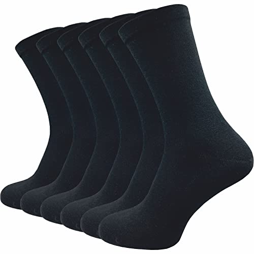 GAWILO Damen Venensocken (6 Paar) | Ohne Gummibund & ohne Naht | Venenfreundliche, blickdichte Wellness Socken | Geeignet für Diabetiker (35-38, schwarz) von GAWILO