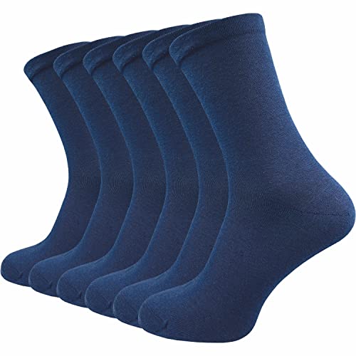 GAWILO Damen Venensocken (6 Paar) | Ohne Gummibund & ohne Naht | Venenfreundliche, blickdichte Wellness Socken | Geeignet für Diabetiker (39-42, blau) von GAWILO