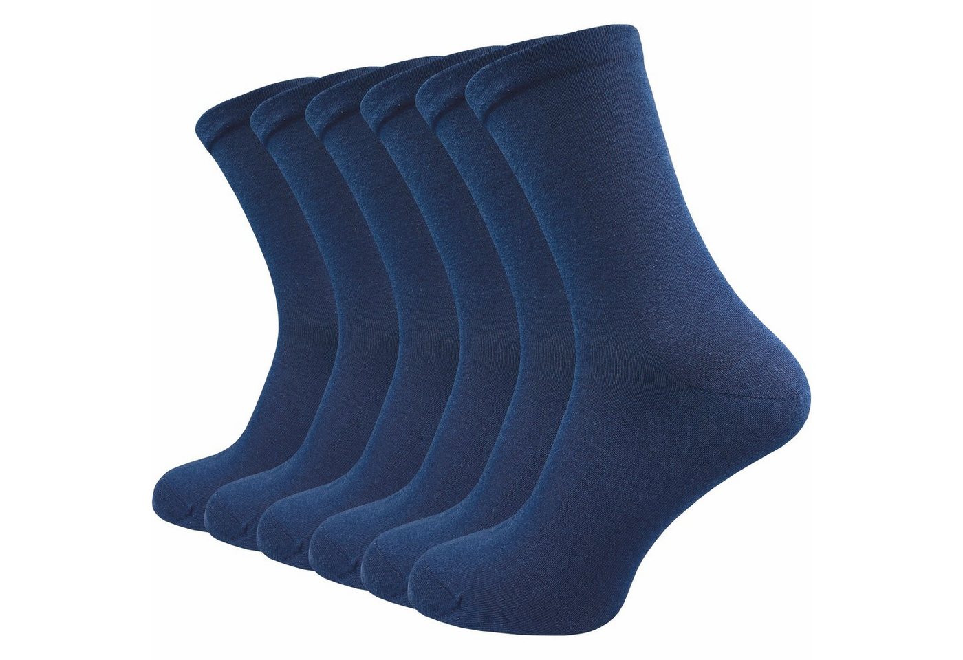 GAWILO Diabetikersocken für Damen - Ohne Gummibund & ohne Naht - Extra weiter Komfort-Bund (6 Paar) Venensocke für Diabetiker mit viel Baumwolle - schwarz, grau & blau von GAWILO