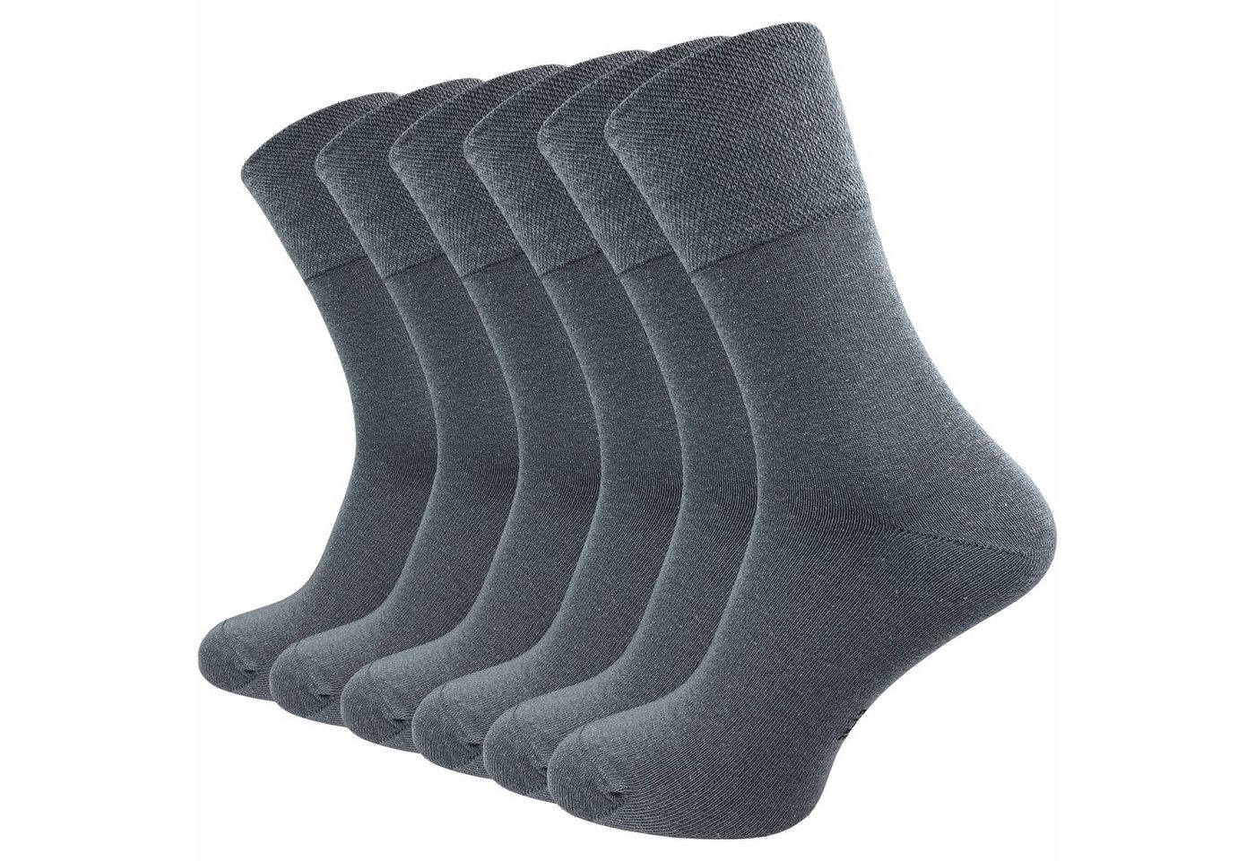 GAWILO Diabetikersocken für Herren, ohne Gummidruck, extra weiter Komfortbund, Business Socke (6 Paar) extra breiter Piquet - Strick am Bund von GAWILO