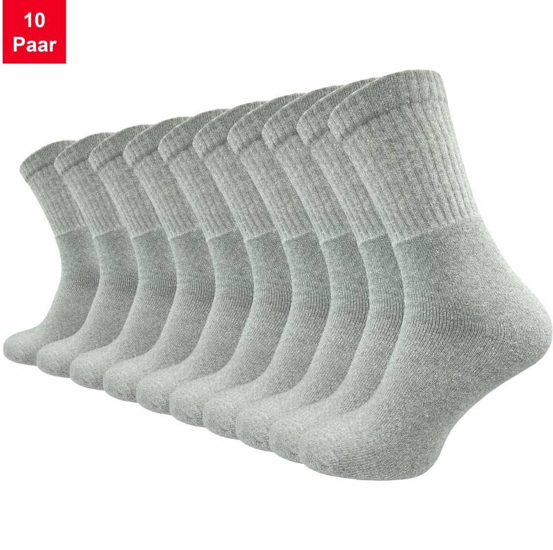 GAWILO Tennissocken für Damen & Herren in schwarz, weiß & grau - Sportsocken aus Baumwolle (10 Paar) Extra langlebig dank verstärktem Frotteefuß - u.a. in 39-42 und 43-46 von GAWILO