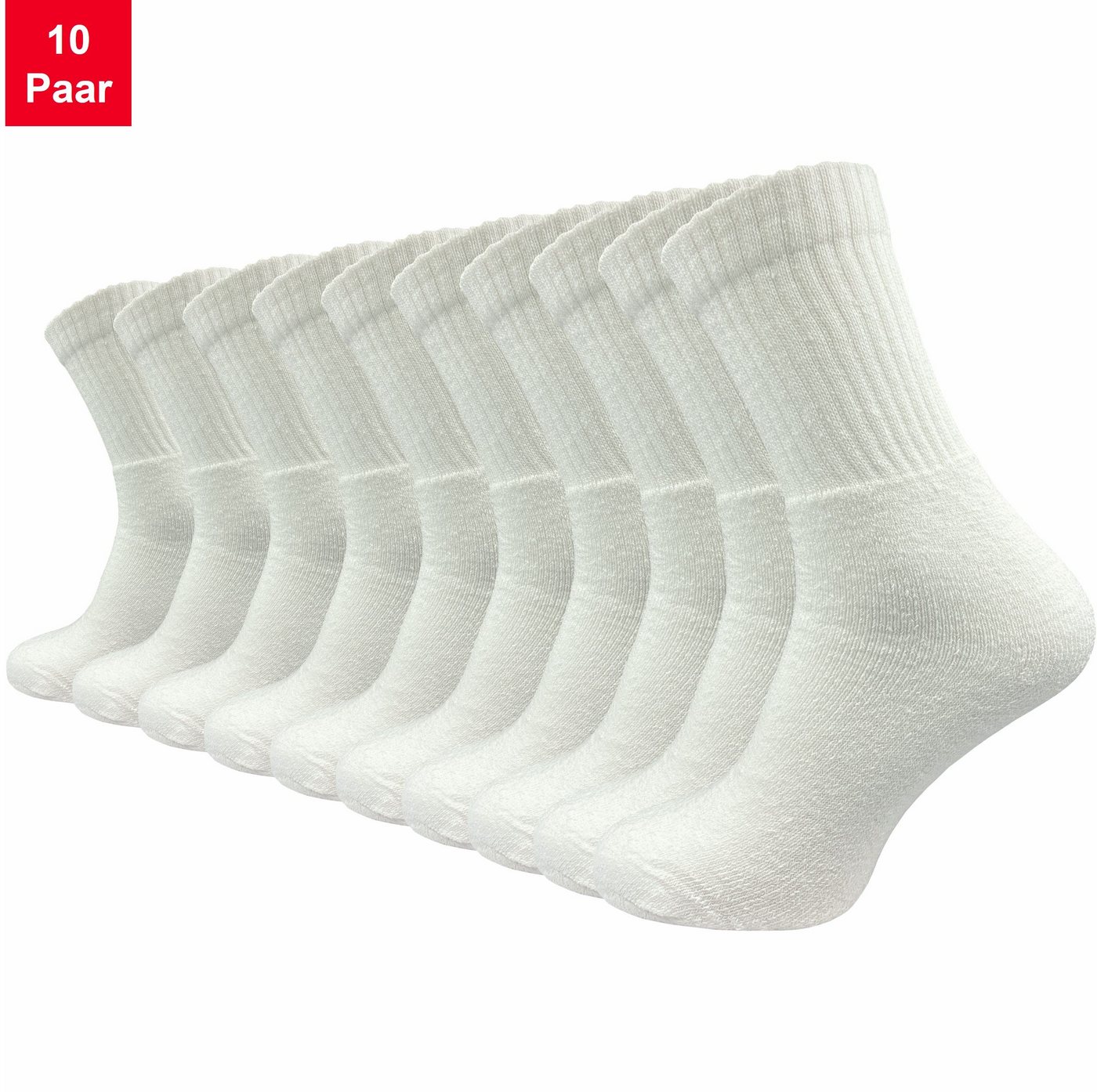 GAWILO Tennissocken für Damen & Herren in schwarz, weiß & grau - Sportsocken aus Baumwolle (10 Paar) Extra langlebig dank verstärktem Frotteefuß - u.a. in 39-42 und 43-46 von GAWILO