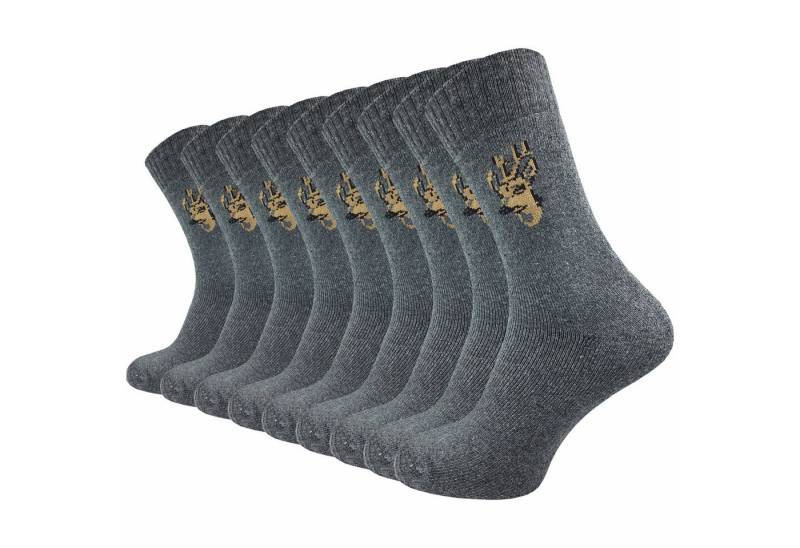 GAWILO Freizeitsocken für Herren - warme Socken für Jäger - Armysocken uni & mit Jagdmotiv (9 Paar) mit gepolsterter Frotteesohle, verfügbar in grün, grau & schwarz von GAWILO