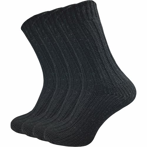 GAWILO Herren Alpaka Socken | warme & dicke Wollsocken | weiche Kuschelsocken aus Wolle | ideal gegen kalte Füße (DE/NL/SE/PL, Numerisch, 47, 50, Regular, Regular, schwarz) von GAWILO