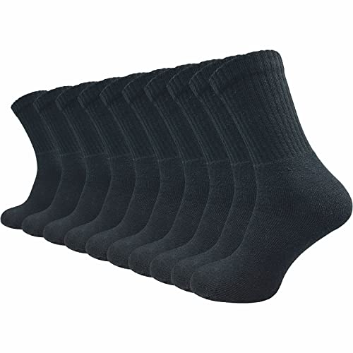 GAWILO Herren Arbeitssocken (10 Paar) | WORK Socken mit viel Baumwolle sind atmungsaktiv und verhindern Schweißfüße | Extra verstärkter Plüschfuß | Schlichter, cleaner Look (47-50, schwarz) von GAWILO