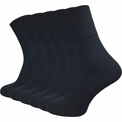 GAWILO Herren Bambus Socken (6er-Pack) ohne Gummidruck | Viskose aus Bambus Zellstoff (39-42, schwarz) von GAWILO