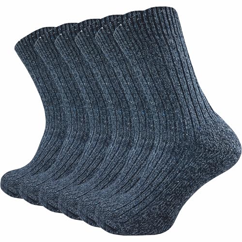 GAWILO Herren Norweger Socken (6 Paar) warme & dicke Thermosocken gegen kalte Füße | Wollsocken (DE/NL/SE/PL, Numerisch, 47, 50, Regular, Regular, blau) von GAWILO
