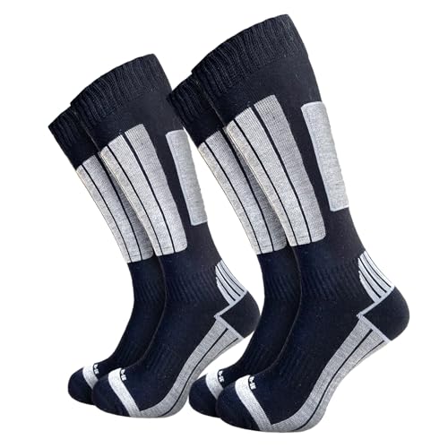 GAWILO Herren Skisocken mit Polsterung (4er-Pack) 20% wärmende Wolle (as3, numeric, numeric_39, numeric_42, regular, regular, schwarz, 39-42) von GAWILO
