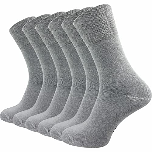 GAWILO Herren Socken (6er-Pack) ohne Gummidruck | extra weiter Komfortbund | Business & Freizeit (47-50, grau) von GAWILO