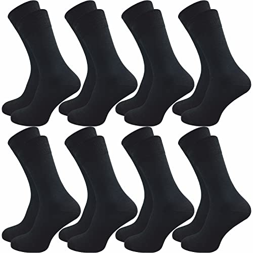 GAWILO Herren Socken aus 100% Baumwolle (8 Paar) | Ohne drückende Naht | Baumwollsocken mit verstärkter Ferse & Fußspitze (39-42, schwarz) von GAWILO