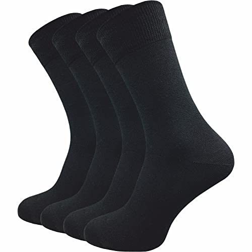 GAWILO Socken aus Bio-Baumwolle (4 Paar) | Herrensocken ohne drückende Naht | Business Socken plastikfrei verpackt & in einer Green Factory produziert (47-50, schwarz) von GAWILO