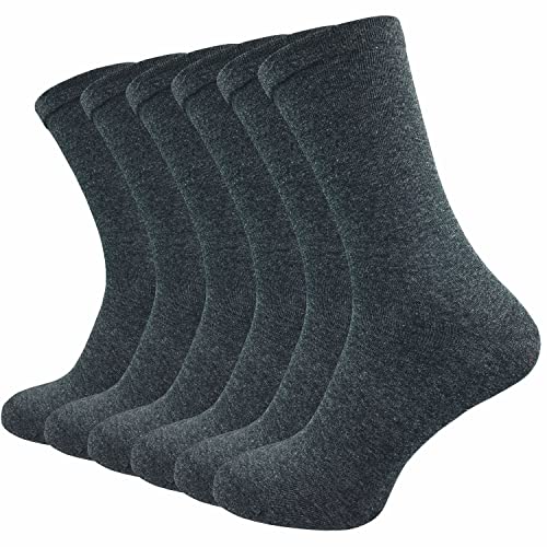 GAWILO Herren Venensocken (6 Paar) | Ohne Gummibund & ohne Naht | Venenfreundliche, blickdichte Wellness Socken | Geeignet für Diabetiker (39-42, grau) von GAWILO