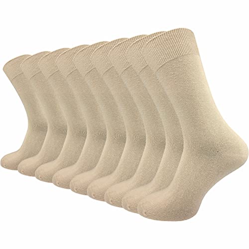 GAWILO Hochwertige Socken aus 80% Baumwolle | Damen & Herren | 9 er- Pack | weiche Baumwolle | Business und Freizeit (35-38, beige) von GAWILO