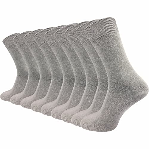 GAWILO Hochwertige Socken aus 80% Baumwolle | Damen & Herren | 9 er- Pack | weiche Baumwolle | Business und Freizeit (43-46, grau) von GAWILO