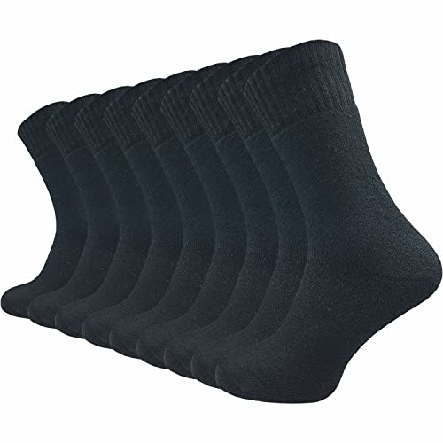 GAWILO Jägersocken für Herren (9 Paar) | Robuste Army- und Freizeitsocken mit Frotteefuß verhindert Bildung von Blasen und reguliert Feuchtigkeit (47-50, schwarz) von GAWILO