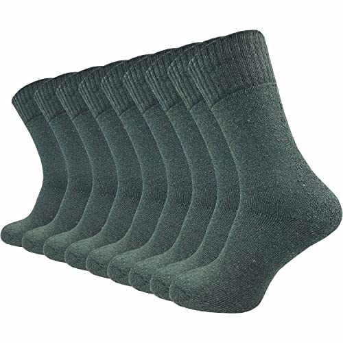 GAWILO Jägersocken für Herren (9 Paar) | Robuste Army- und Freizeitsocken mit Frotteefuß verhindert Bildung von Blasen und reguliert Feuchtigkeit (51-54, grün) von GAWILO