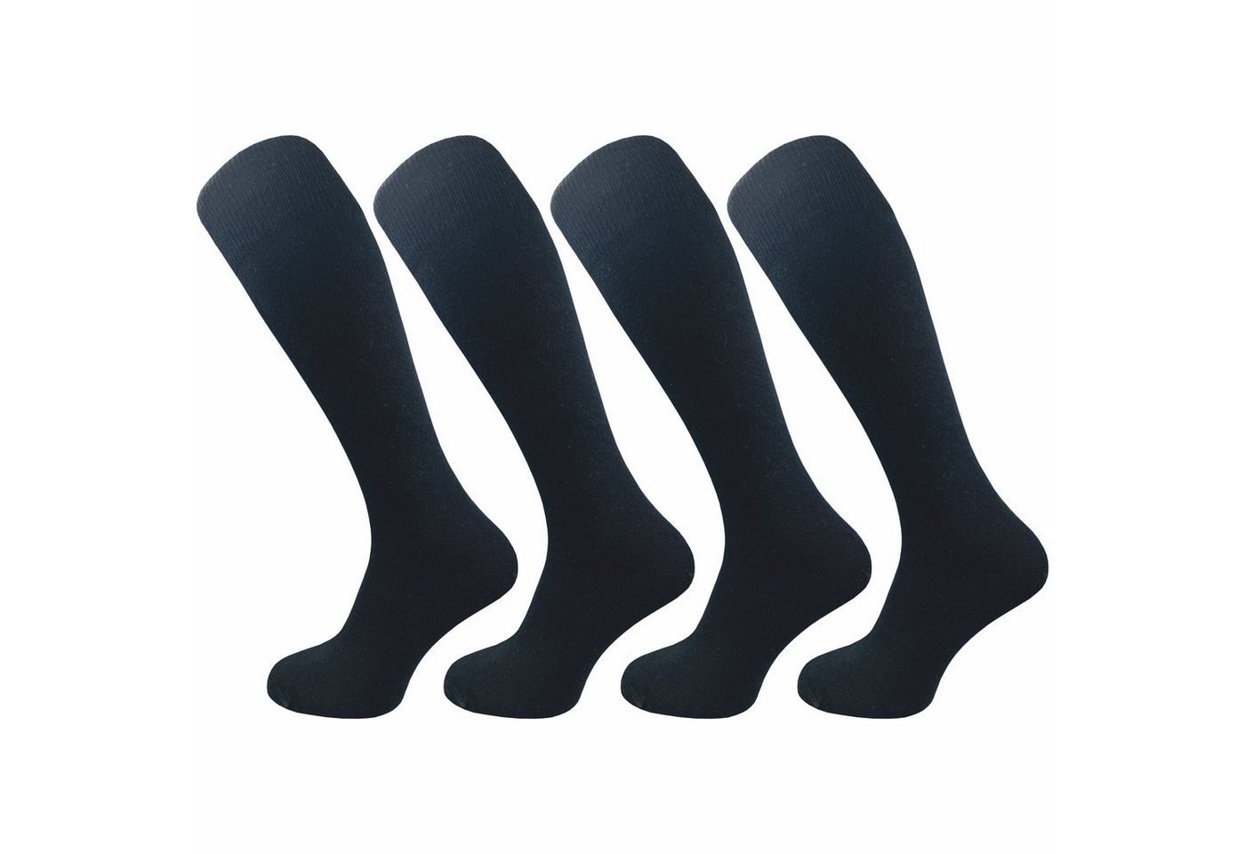 GAWILO Kniestrümpfe für Damen aus Baumwolle - extra weich & ohne drückende Naht (4 Paar) Lange Socken mit speziellem Komfortbund, der nicht einschneidet von GAWILO