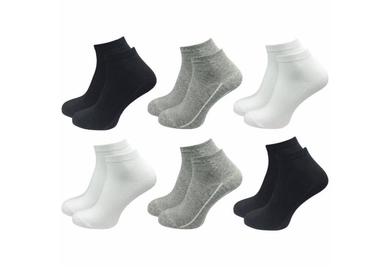 GAWILO Kurzsocken für Damen - Quartersocken in weiß und schwarz - ohne drückende Naht (6 Paar) Schaft etwas länger als bei einer Sneaker Socke, daher kein rutschen von GAWILO