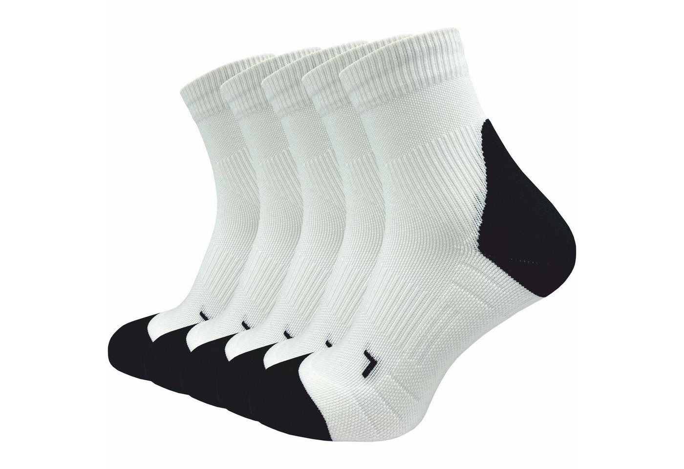 GAWILO Laufsocken für Herren mit Kompression und Polsterung in bunt, schwarz & weiß (5 Paar) Anatomisch korrekt für den linken und rechten Fuß gestrickt von GAWILO