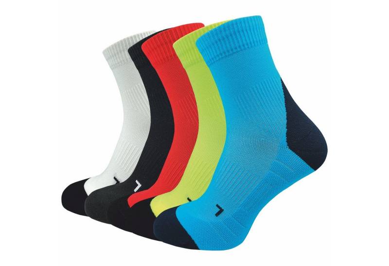 GAWILO Laufsocken für Herren mit Kompression und Polsterung in bunt, schwarz & weiß (5 Paar) Anatomisch korrekt für den linken und rechten Fuß gestrickt von GAWILO