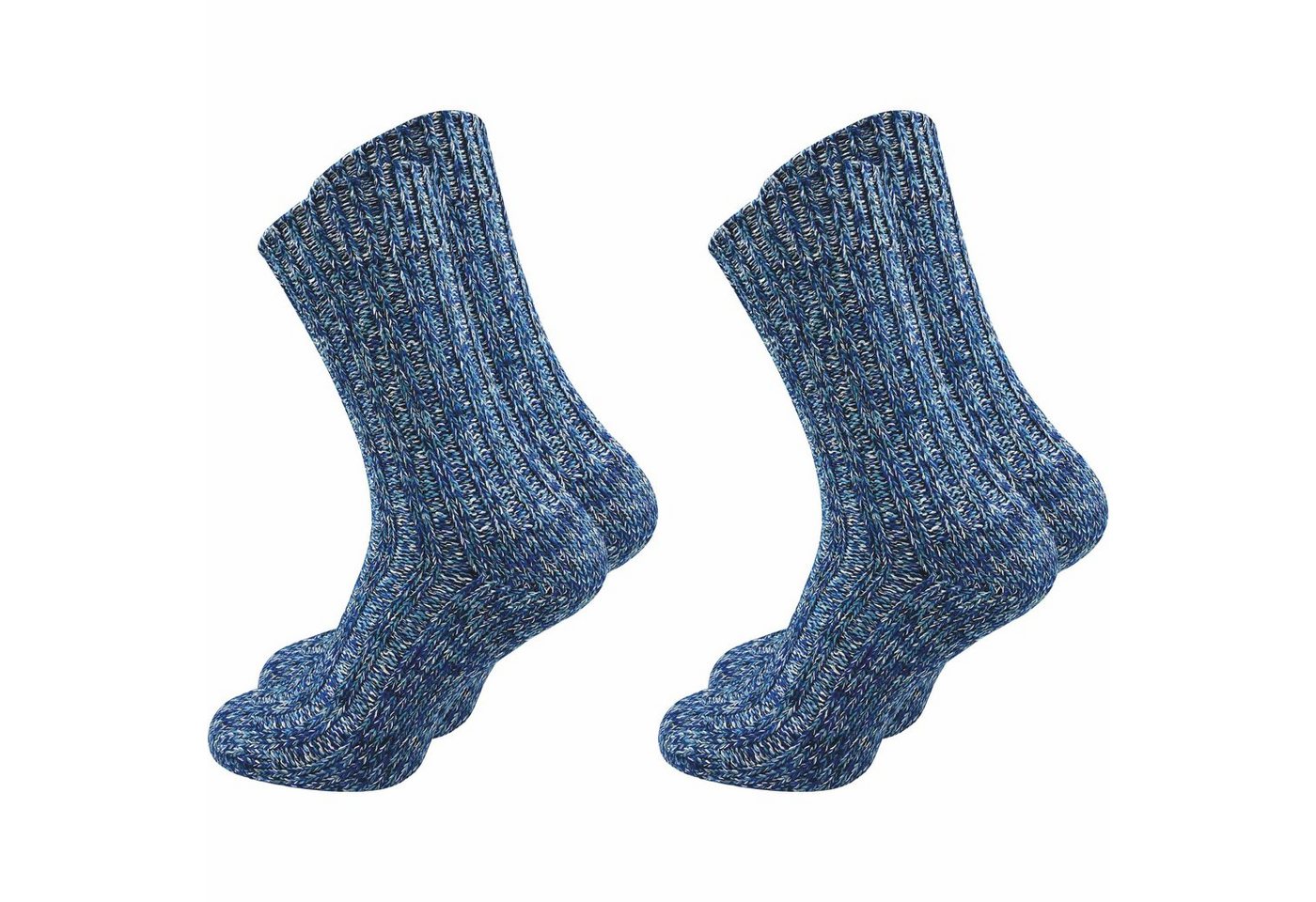 GAWILO Norwegersocken für Herren wie selbstgetrickt mit Komfortbund - bunt & warm (2 Paar) Wintersocken in blau & schwarz sorgen für warme Füße an kalten Tagen von GAWILO