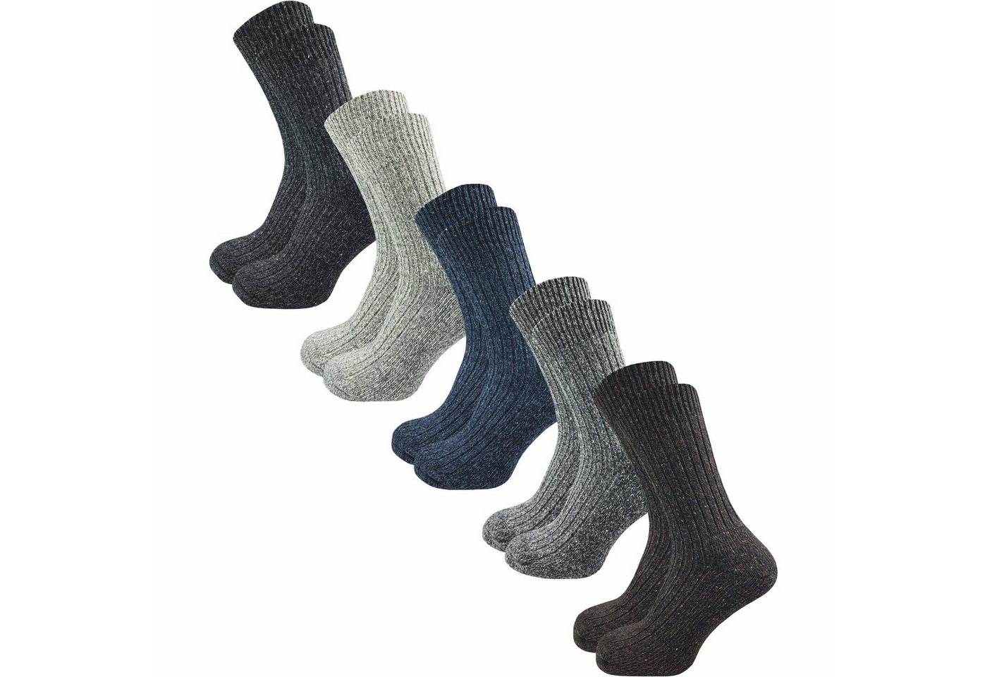 GAWILO Norwegersocken für warme Füße aus 70% Wolle - Thermosocke für Herren (10 Paar) Dickes Fersenpolster und Plüschsohle - Wintersocken gegen kalte Füße von GAWILO