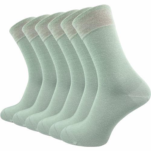 GAWILO Premium-Socken für Herren (6 Paar) | Ohne drückende Naht |extra weich | gekämmte Baumwolle | Business & Freizeit (43-46, salbei) von GAWILO