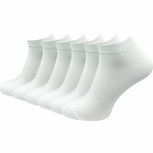 GAWILO Sneaker Socken (6 Paar) | Blickdichte, bunte Socken mit hohem Baumwollanteil sind atmungsaktiv | Ohne drückende Naht über den Zehen (35-38, weiß) von GAWILO