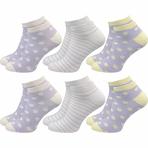 GAWILO Sneaker Socken für Damen (6 Paar) | Stylische, bunte Freizeitsocken ohne Naht | Kein Verrutschen beim Gehen (35-38, farbig 3) von GAWILO