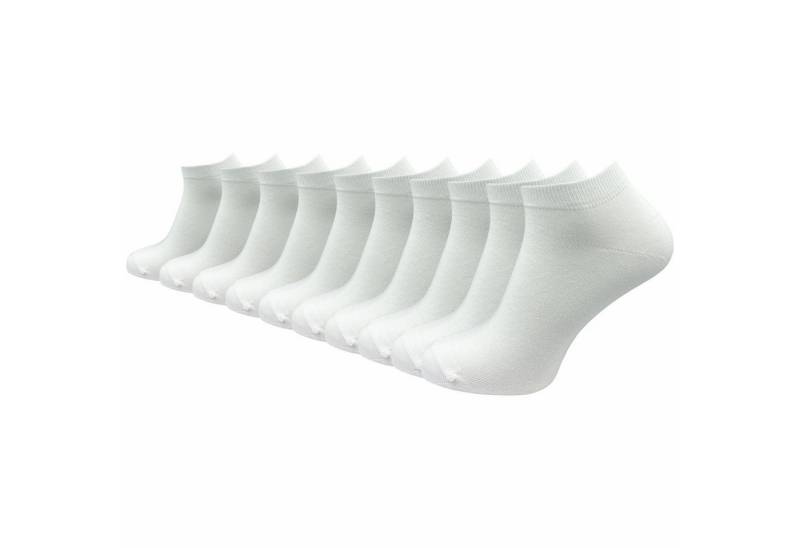 GAWILO Sneakersocken aus 100% Baumwolle für Herren in schwarz & weiß (10-Paar) ohne drückende Naht über den Zehen - atmungsaktiv - absolut blickdicht von GAWILO