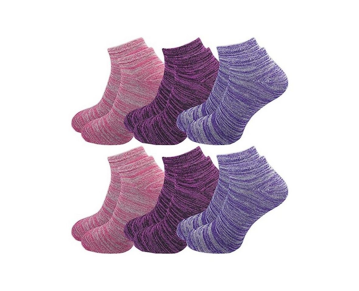 GAWILO Sneakersocken für Damen mit schicker Ringel Optik - perfekter Sitz ohne Verrutschen (6 Paar) atmungsaktiv dank hohem Baumwollanteil - hält Füße frisch & trocken von GAWILO