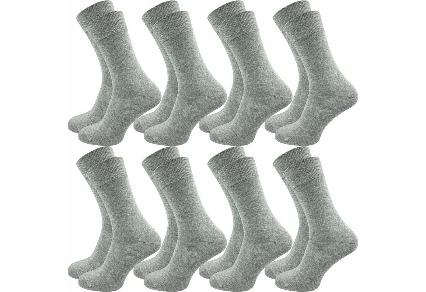 GAWILO Socken für Herren aus 100% Baumwolle - Ohne drückende Naht - mit Komfortbund (8 Paar) in schwarz, grau, blau, weiß & natur - mit handgekettelter Zehenspitze von GAWILO
