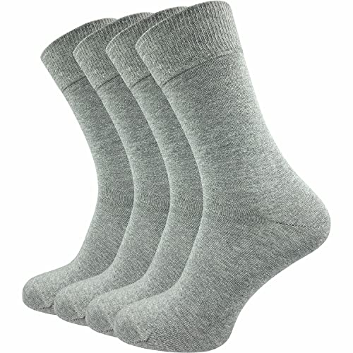 GAWILO Socken aus Bio-Baumwolle (4 Paar) | Herrensocken ohne drückende Naht | Business Socken plastikfrei verpackt & in einer Green Factory produziert (39-42, hellgrau) von GAWILO