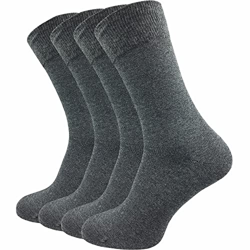 GAWILO Socken aus Bio-Baumwolle (4 Paar) | Herrensocken ohne drückende Naht | Business Socken plastikfrei verpackt & in einer Green Factory produziert (51-54, grau) von GAWILO