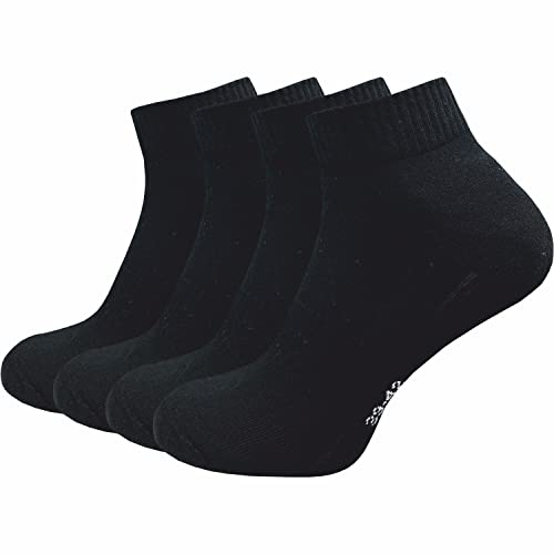 GAWILO Herren Sportsocken (4 Paar) | kurz & atmungsaktiv | Sneaker Socken | Anti-Blasen Schutz | gepolsterte Sohle (39-42, schwarz) von GAWILO