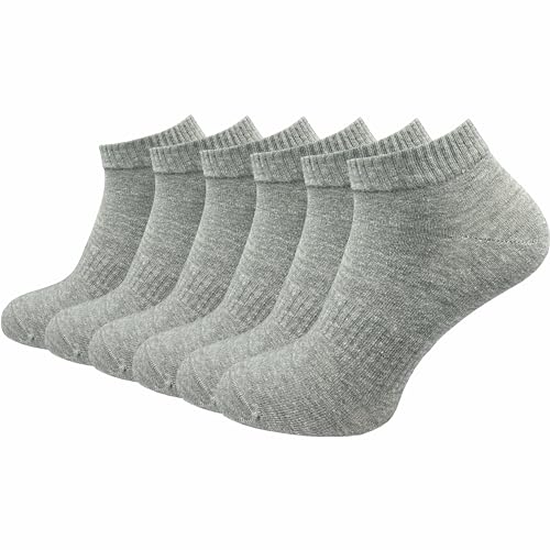 GAWILO Sportsocken ohne Naht (6 Paar) | Kurze Socken für Damen und Herren | Dank Rippschaft kein Verrutschen und kein Faltenwurf (35-38, hellgrau) von GAWILO