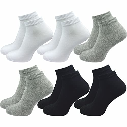 GAWILO Sportsocken ohne Naht (6 Paar) | Kurze Socken für Damen und Herren | Dank Rippschaft kein Verrutschen und kein Faltenwurf (35-38, weiß | grau | schwarz) von GAWILO