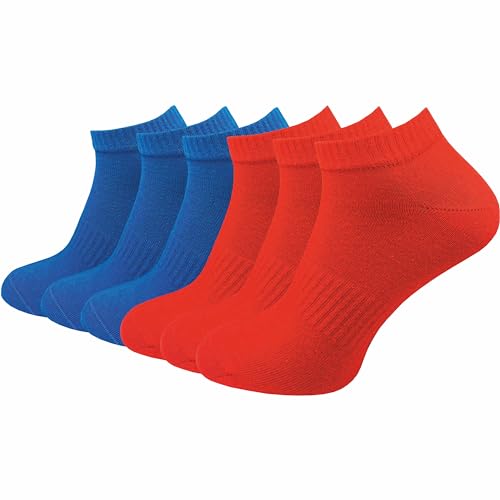 GAWILO Sportsocken ohne Naht (6 Paar) | Kurze Socken für Damen und Herren | Dank Rippschaft kein Verrutschen und kein Faltenwurf (47-50, rot | royalblau) von GAWILO
