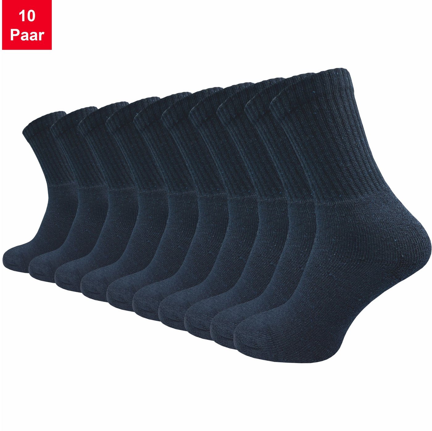 GAWILO Tennissocken für Damen & Herren in schwarz, weiß & grau - Sportsocken aus Baumwolle (10 Paar) Extra langlebig dank verstärktem Frotteefuß - u.a. in 39-42 und 43-46 von GAWILO