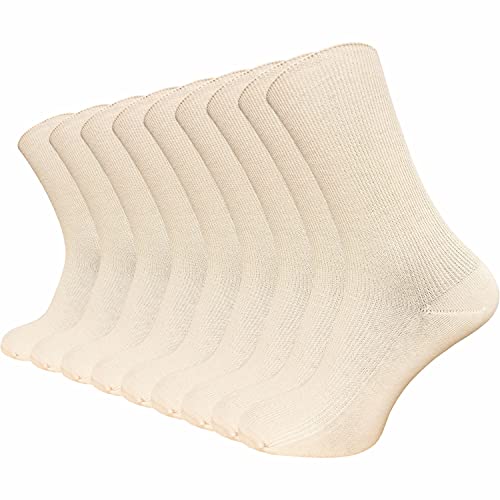 GAWILO Venensocken für Damen & Herren (9 Paar) | Ohne Gummi & ohne drückende Naht | Gesundheitssocken mit Komfortbund | Haltbar & bequem (39-42, beige) von GAWILO